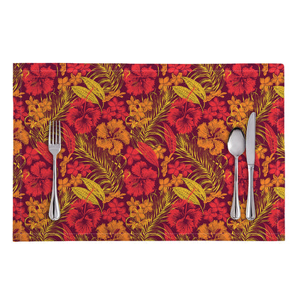 Retro Hawaiian Tropical Floral Print Placemat