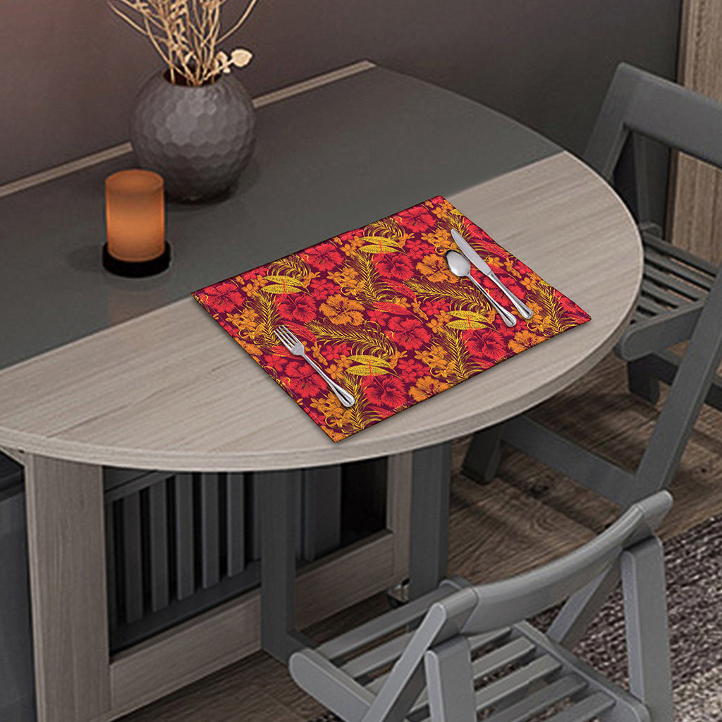 Retro Hawaiian Tropical Floral Print Placemat
