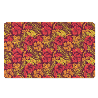 Retro Hawaiian Tropical Floral Print Polyester Doormat