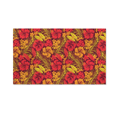 Retro Hawaiian Tropical Floral Print Polyester Flag