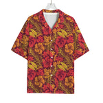Retro Hawaiian Tropical Floral Print Rayon Hawaiian Shirt