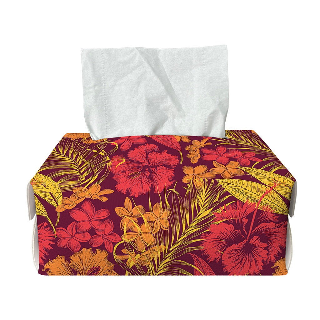 Retro Hawaiian Tropical Floral Print Rectangle Tissue Box Cover