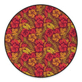 Retro Hawaiian Tropical Floral Print Round Floor Mat