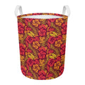 Retro Hawaiian Tropical Floral Print Round Laundry Basket