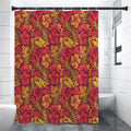 Retro Hawaiian Tropical Floral Print Shower Curtain