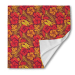 Retro Hawaiian Tropical Floral Print Silk Bandana