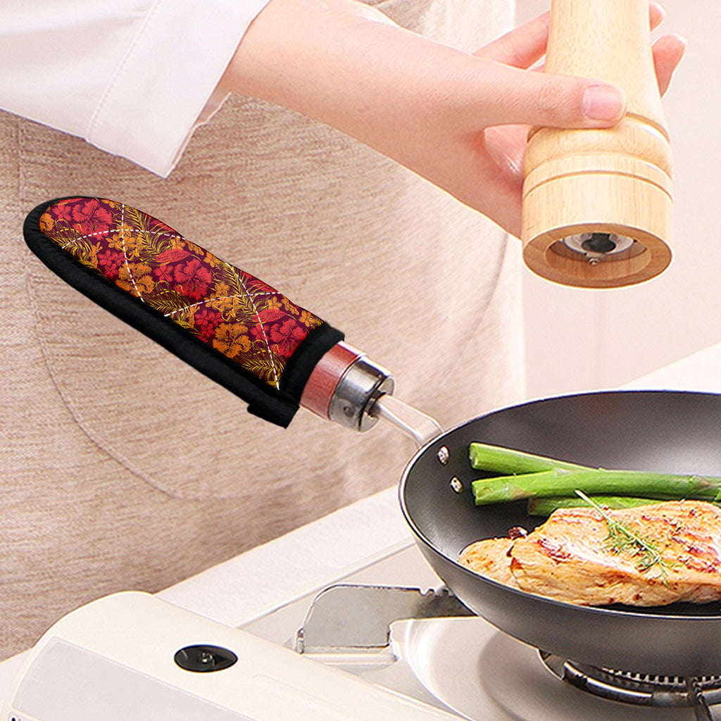 Retro Hawaiian Tropical Floral Print Skillet Handle Cover