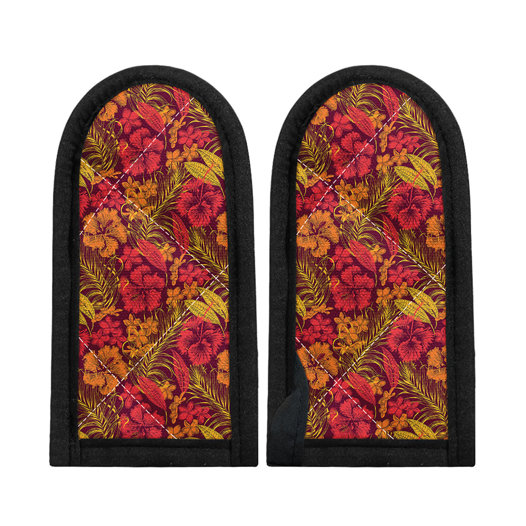 Retro Hawaiian Tropical Floral Print Skillet Handle Cover