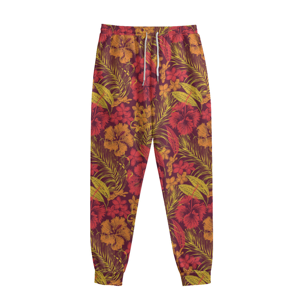 Retro Hawaiian Tropical Floral Print Sweatpants