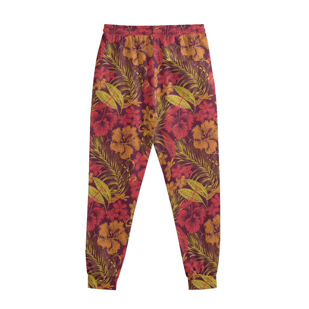Retro Hawaiian Tropical Floral Print Sweatpants