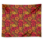 Retro Hawaiian Tropical Floral Print Tapestry