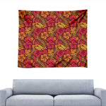 Retro Hawaiian Tropical Floral Print Tapestry