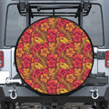 Retro Hawaiian Tropical Floral Print Tire Cover