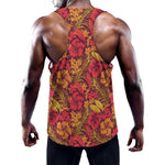 Retro Hawaiian Tropical Floral Print Training Tank Top