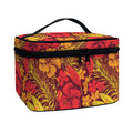 Retro Hawaiian Tropical Floral Print Travel Makeup Bag