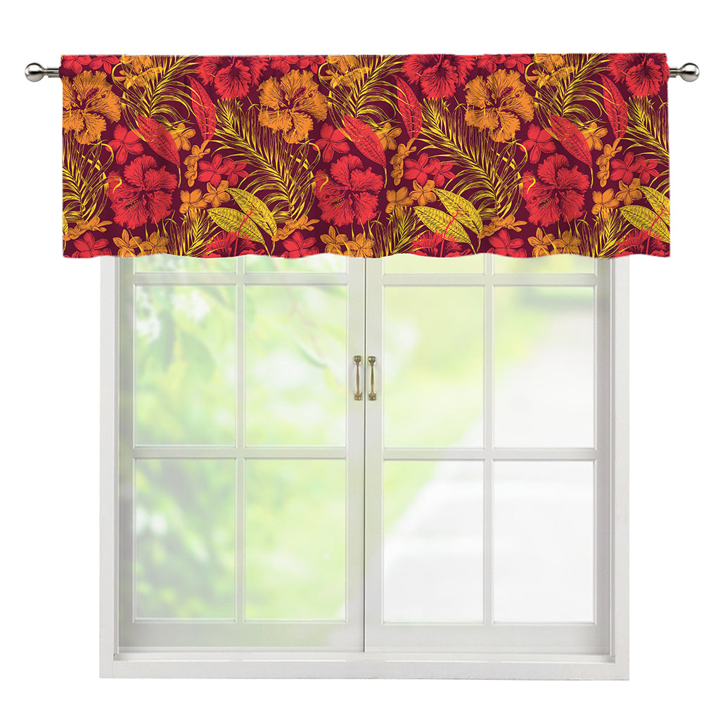Retro Hawaiian Tropical Floral Print Window Valance