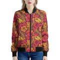 Retro Hawaiian Tropical Floral Print Women's Bomber Jacket