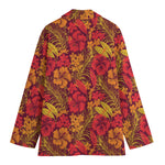 Retro Hawaiian Tropical Floral Print Women's Cotton Blazer