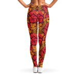 Retro Hawaiian Tropical Floral Print Women's Leggings