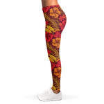 Retro Hawaiian Tropical Floral Print Women's Leggings