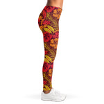 Retro Hawaiian Tropical Floral Print Women's Leggings