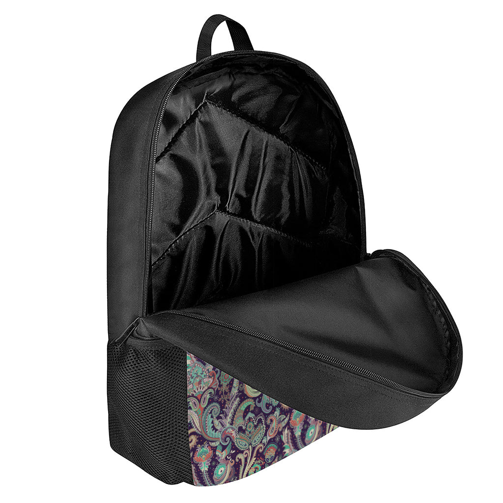 Retro Indian Paisley Pattern Print 17 Inch Backpack