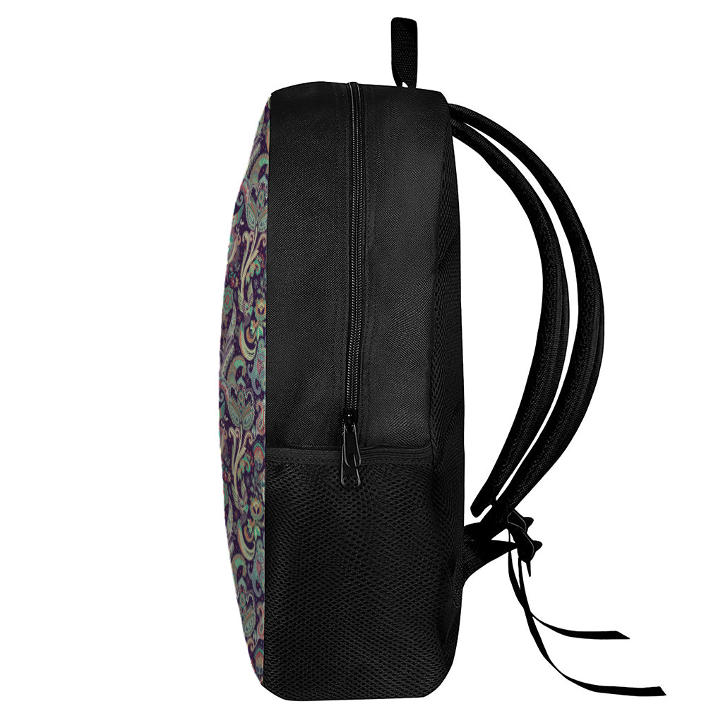 Retro Indian Paisley Pattern Print 17 Inch Backpack