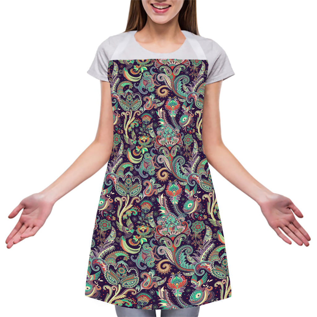 Retro Indian Paisley Pattern Print Adjustable Apron