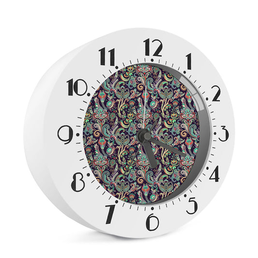 Retro Indian Paisley Pattern Print Alarm Clock