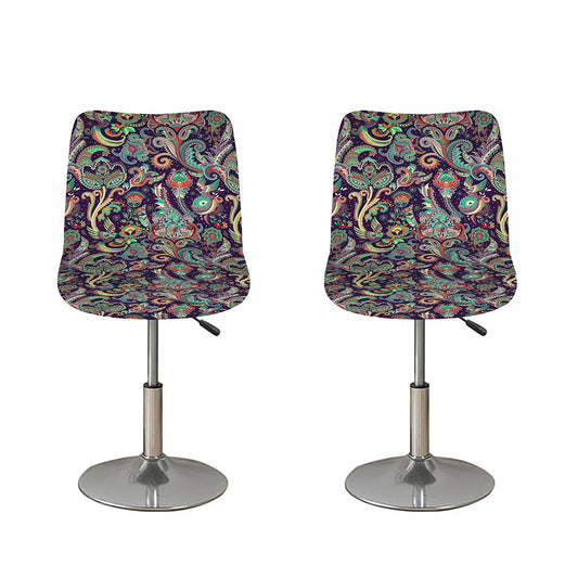 Retro Indian Paisley Pattern Print Bar Stool Covers