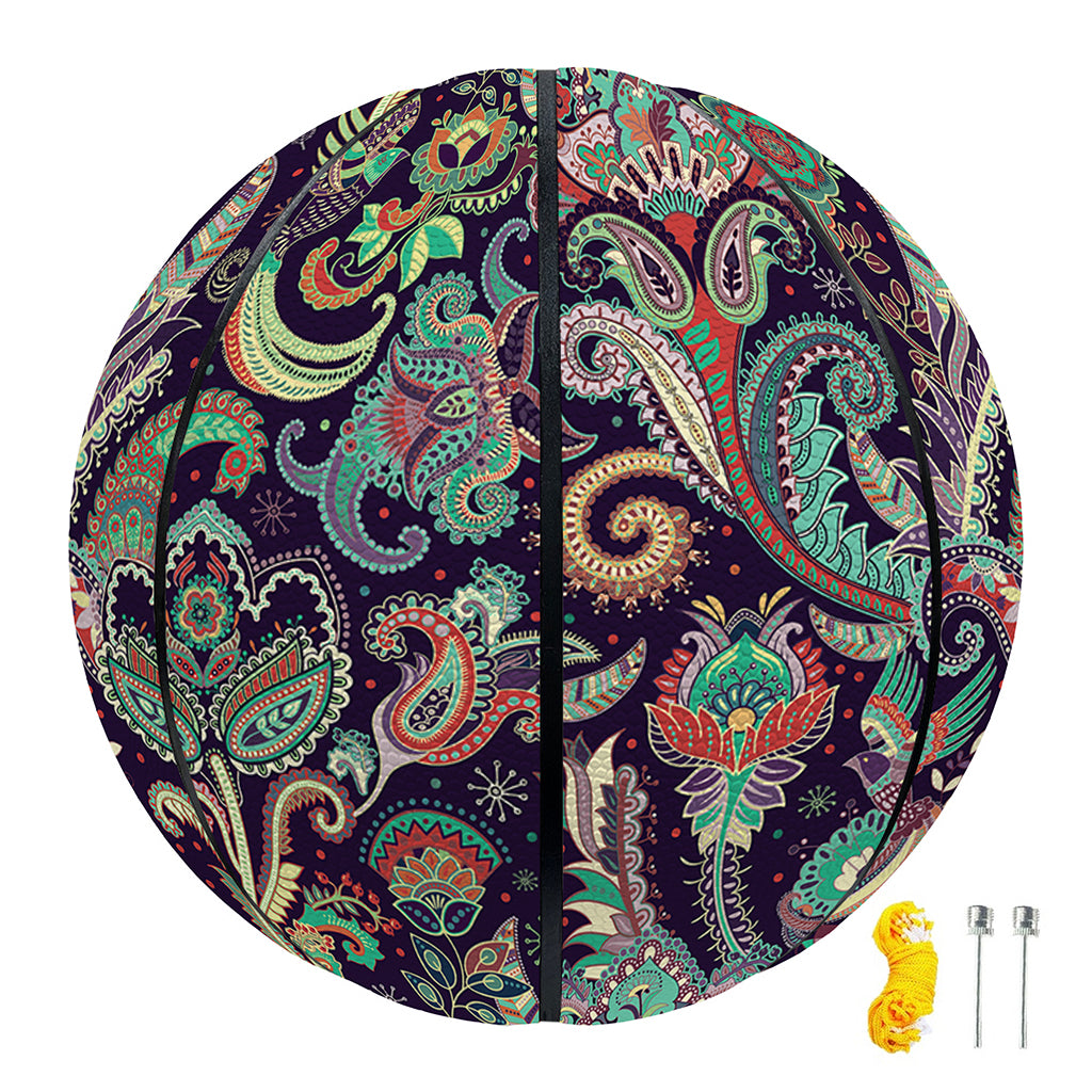 Retro Indian Paisley Pattern Print Basketball