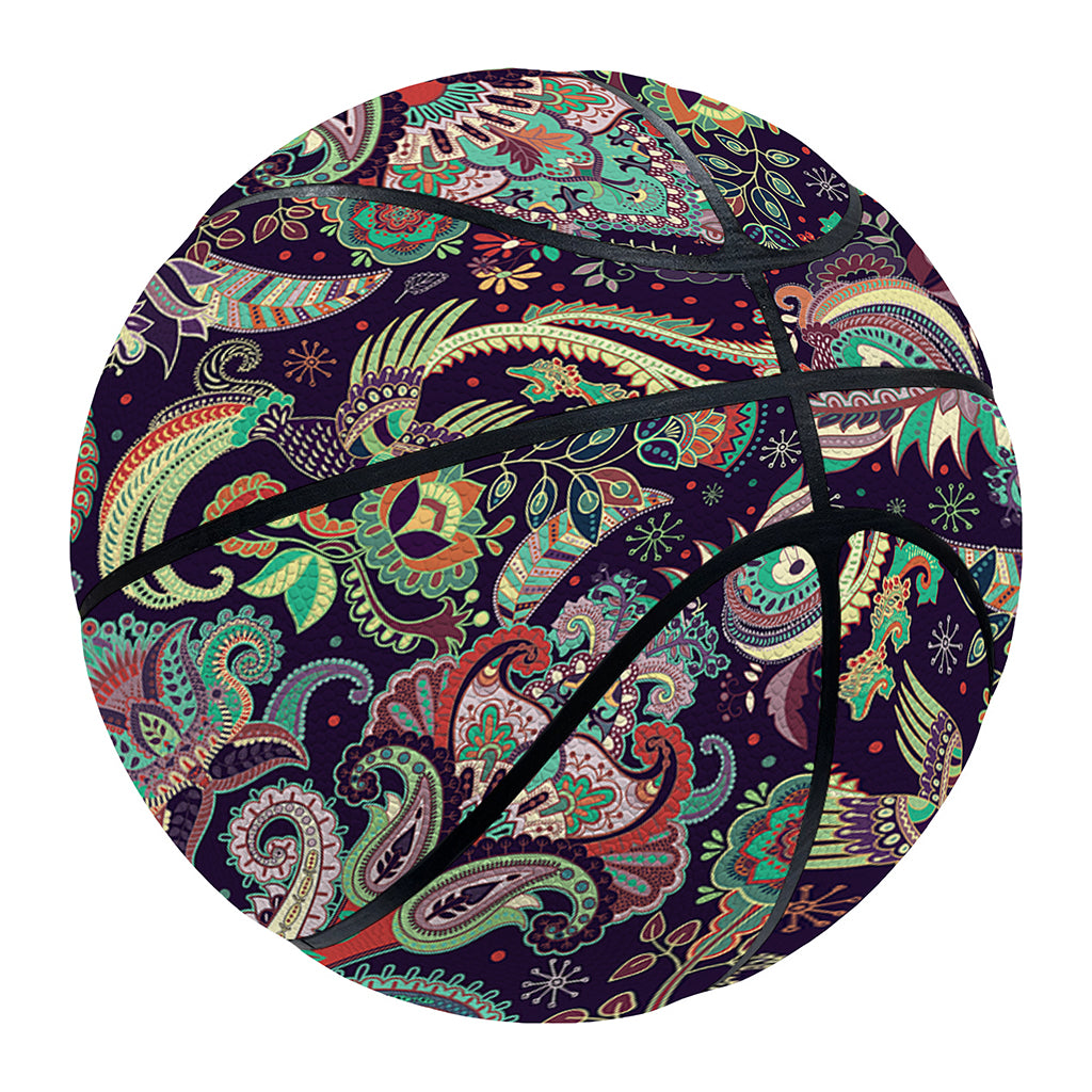 Retro Indian Paisley Pattern Print Basketball