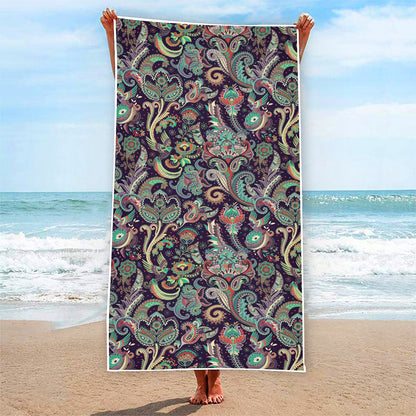 Retro Indian Paisley Pattern Print Beach Towel