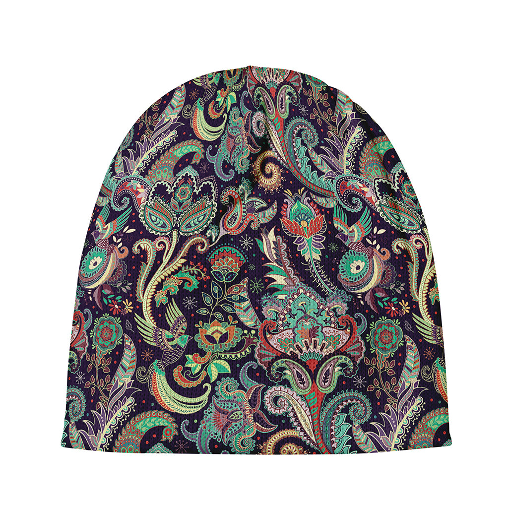 Retro Indian Paisley Pattern Print Beanie