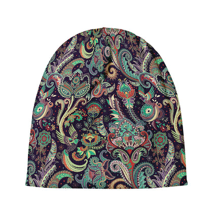 Retro Indian Paisley Pattern Print Beanie