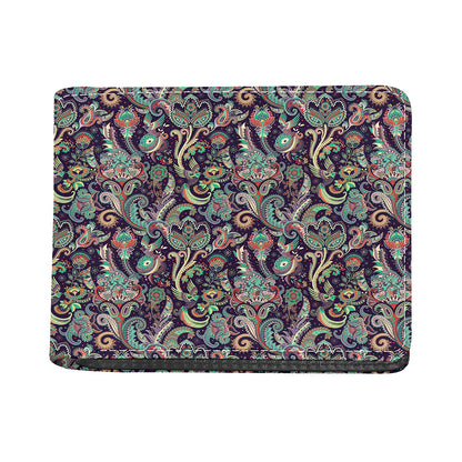 Retro Indian Paisley Pattern Print Bifold Wallet