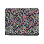Retro Indian Paisley Pattern Print Bifold Wallet