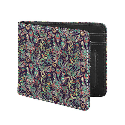 Retro Indian Paisley Pattern Print Bifold Wallet
