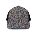 Retro Indian Paisley Pattern Print Black Mesh Trucker Hat