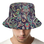 Retro Indian Paisley Pattern Print Bucket Hat