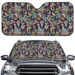 Retro Indian Paisley Pattern Print Car Windshield Sun Shade