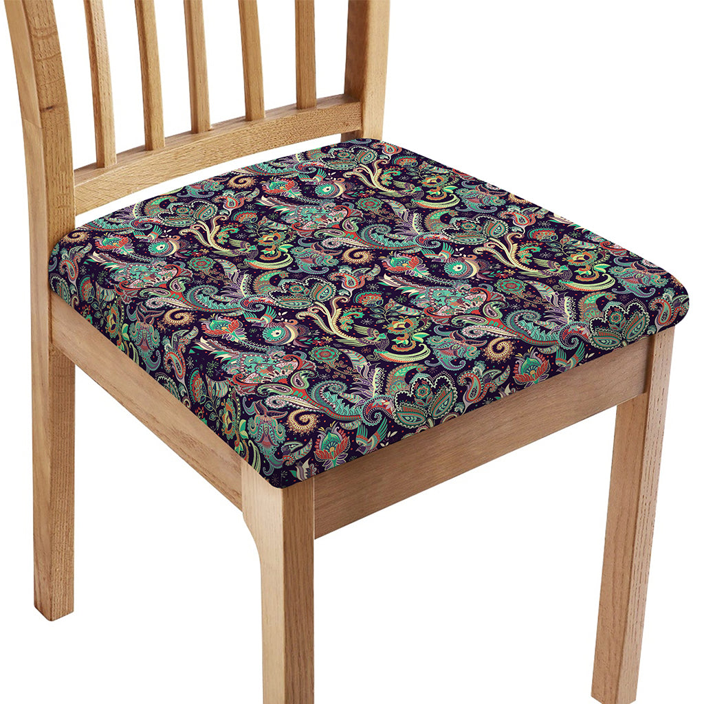 Retro Indian Paisley Pattern Print Chair Cushion Cover