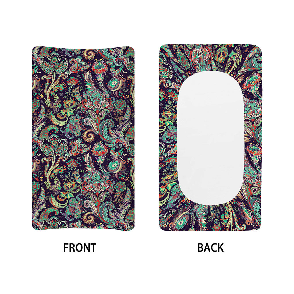 Retro Indian Paisley Pattern Print Changing Pad Cover
