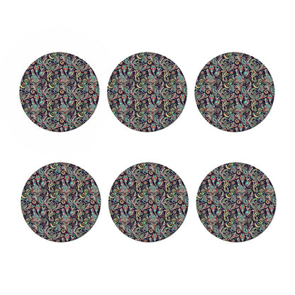 Retro Indian Paisley Pattern Print Coaster Set