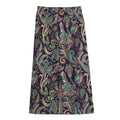 Retro Indian Paisley Pattern Print Cotton Front Slit Maxi Skirt