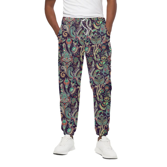 Retro Indian Paisley Pattern Print Cotton Pants