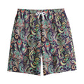 Retro Indian Paisley Pattern Print Cotton Shorts