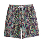 Retro Indian Paisley Pattern Print Cotton Shorts