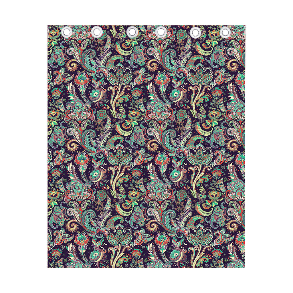 Retro Indian Paisley Pattern Print Curtain