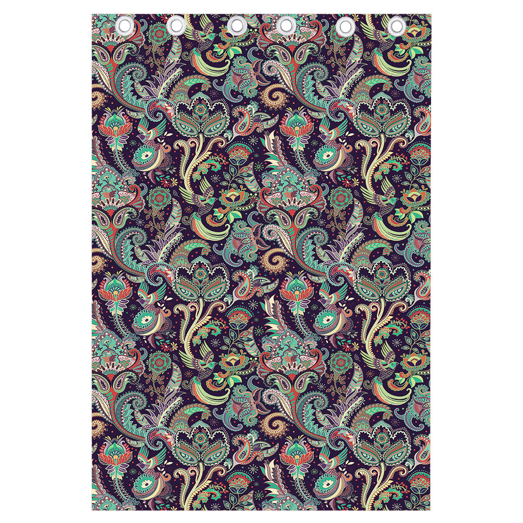 Retro Indian Paisley Pattern Print Curtain